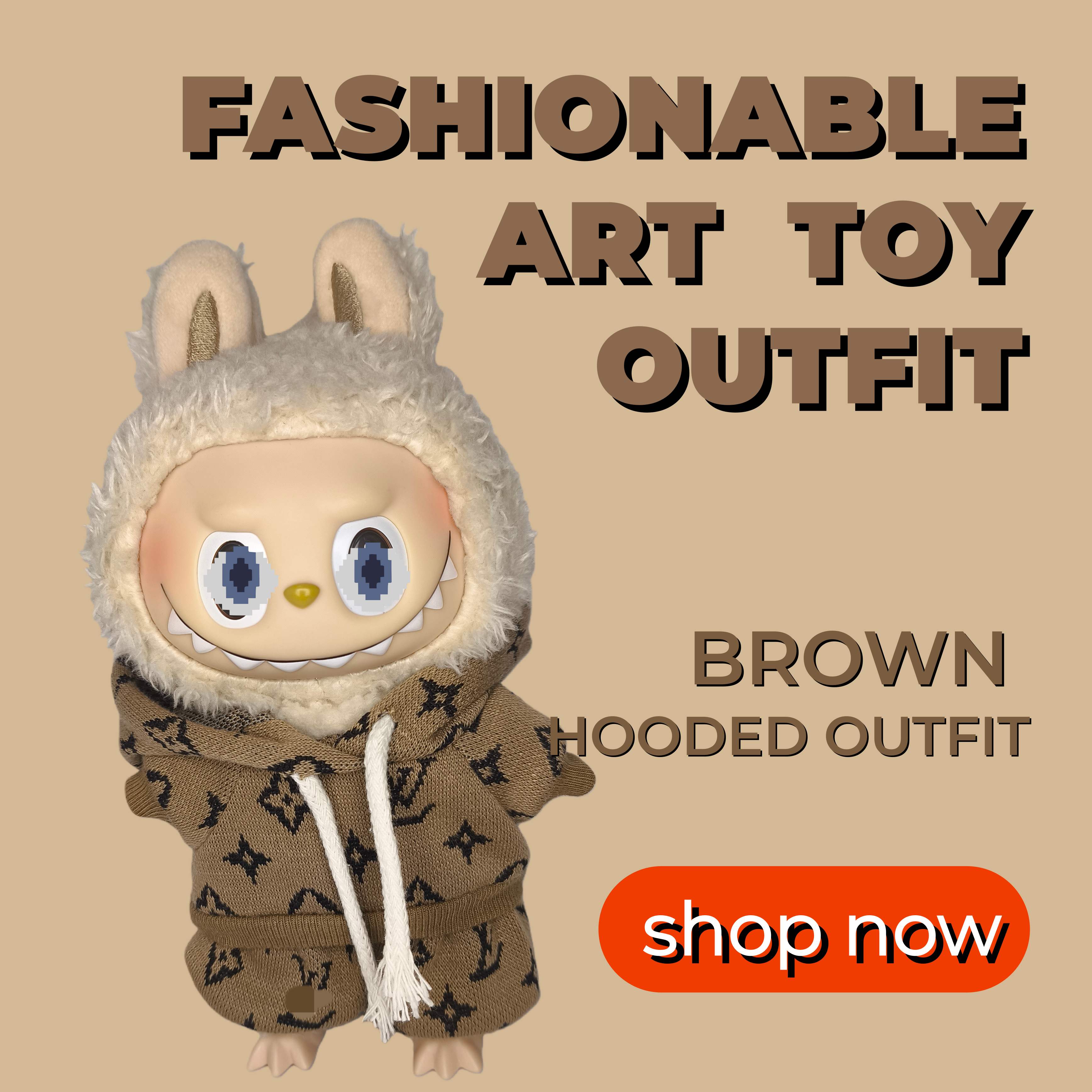 L-Hooded Shaped Set（Beige）