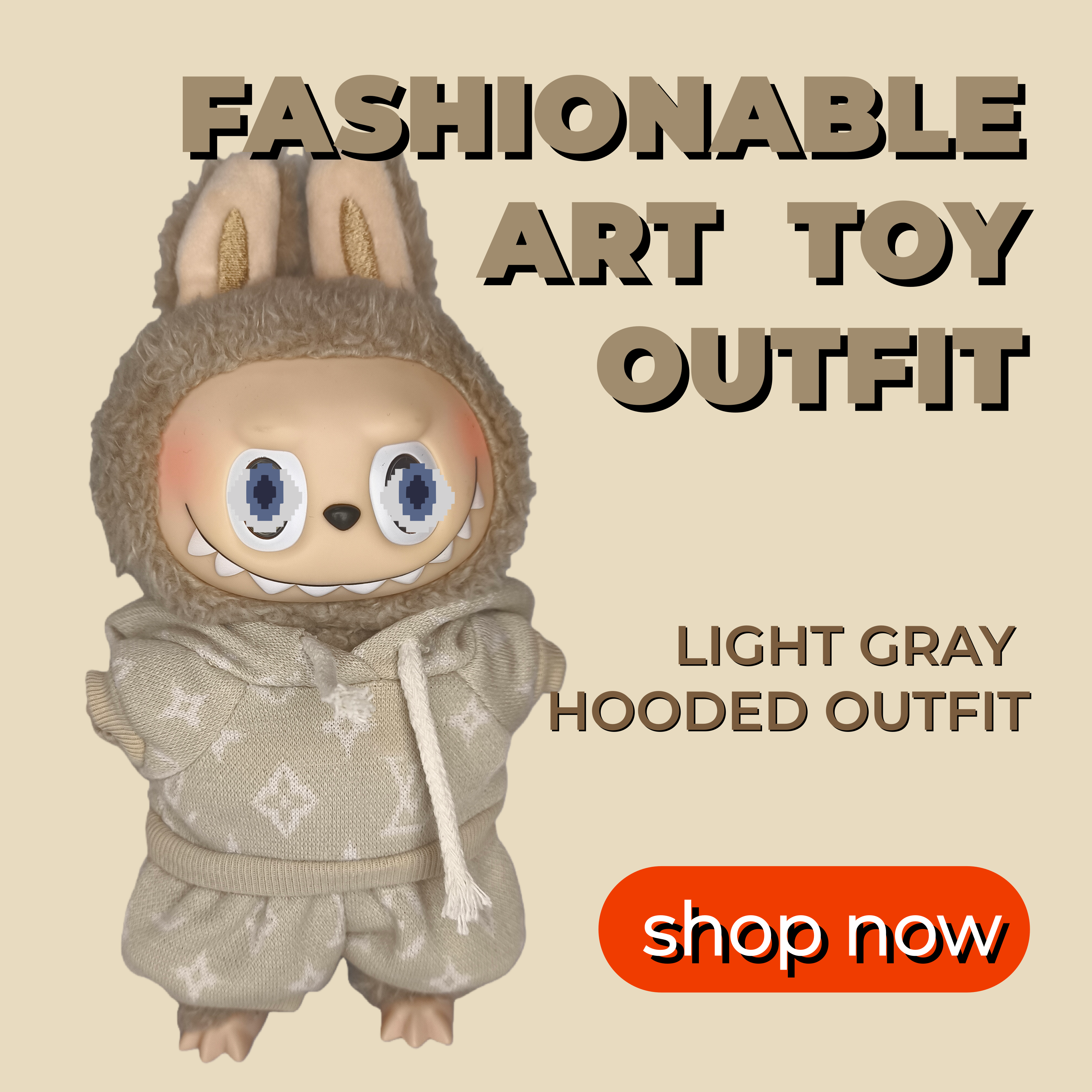 L-Hooded Shaped Set（Pale Cream）