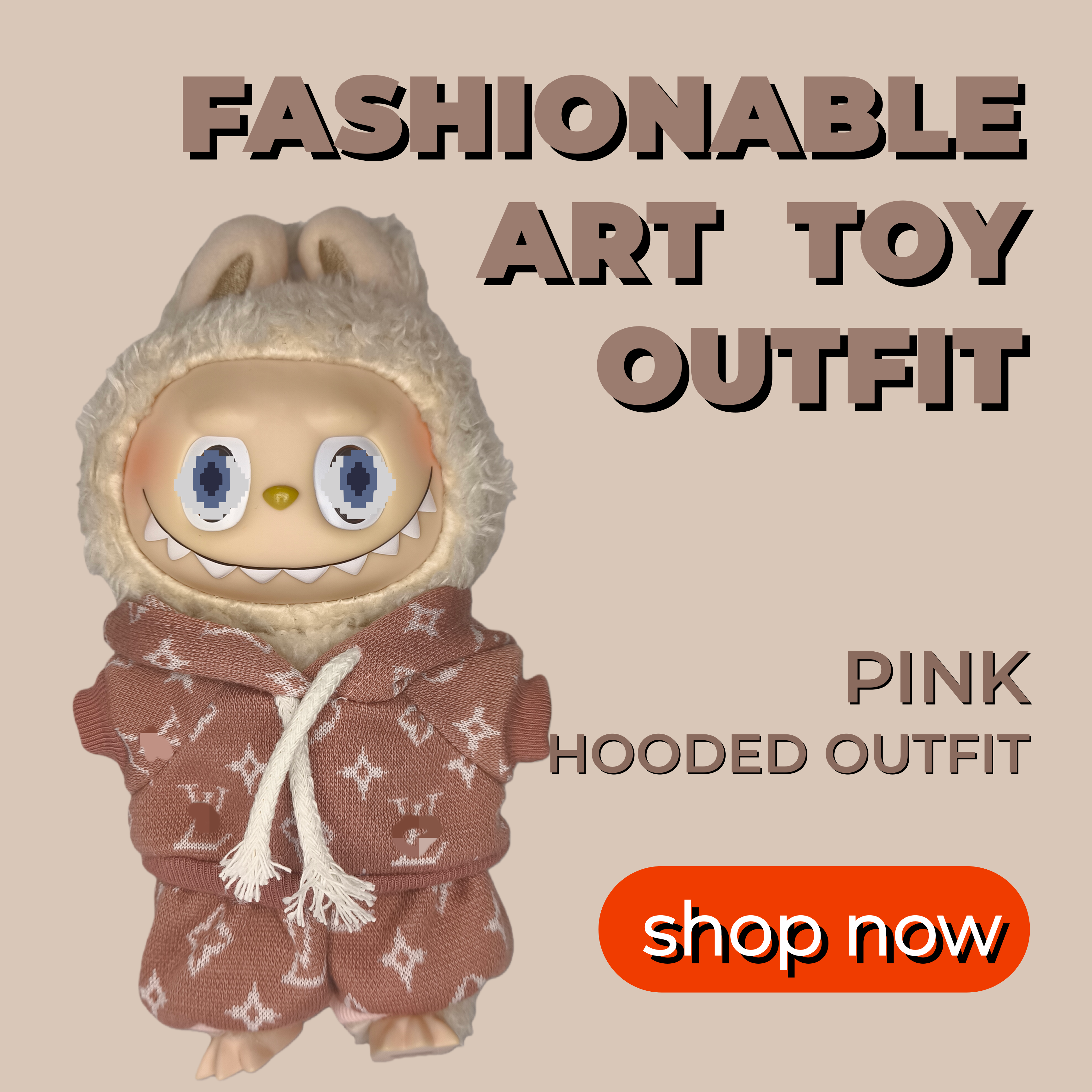 L-Hooded Shaped Set（Pale Rose Brown）