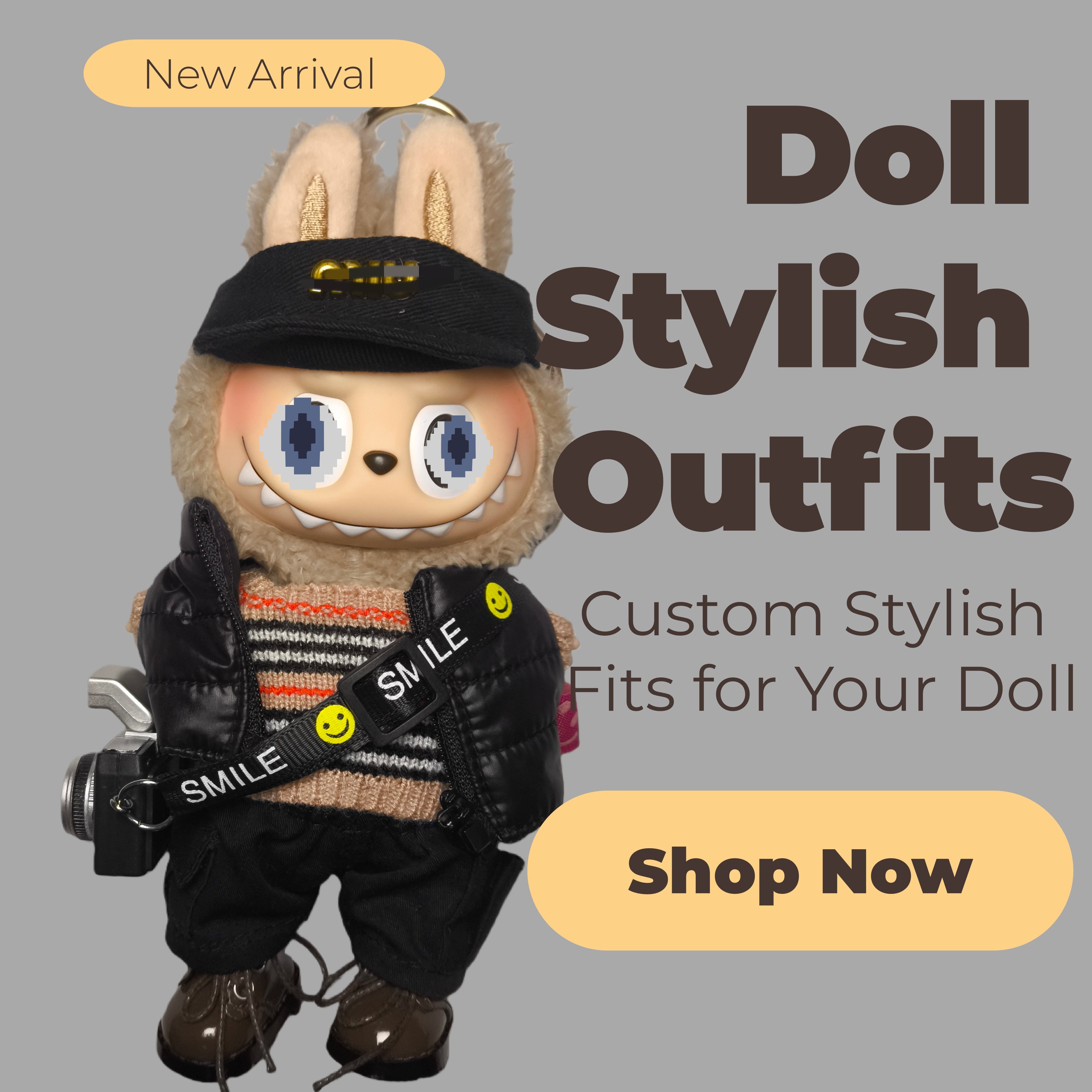MM-Cute Edgy Doll Wear Set（with SMILE Strap & Decor Cap）